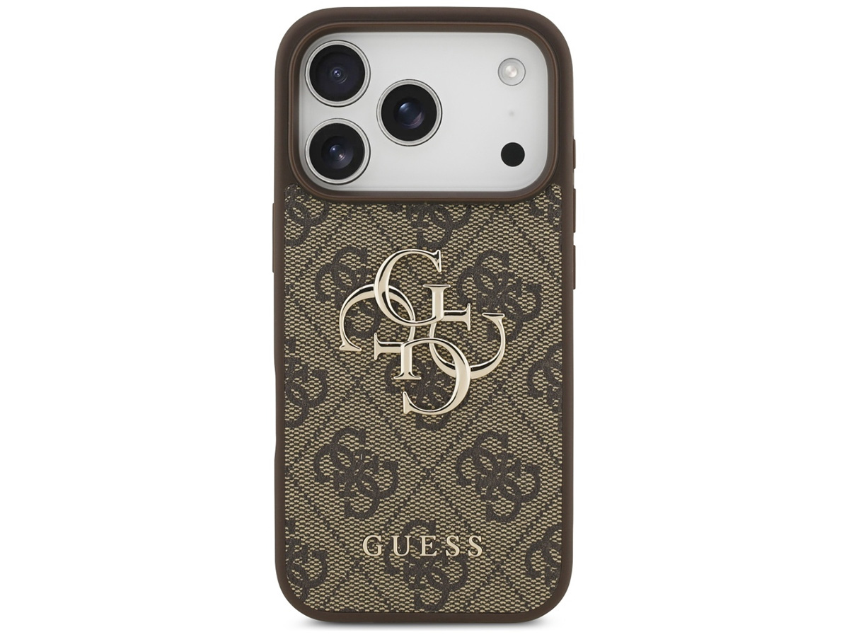 Guess Big 4G Monogram iPhone 17 Pro hoesje MagSafe Case Bruin