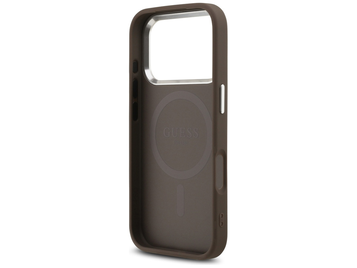 Guess Classic Monogram MagSafe Case Bruin - iPhone 17 Pro hoesje