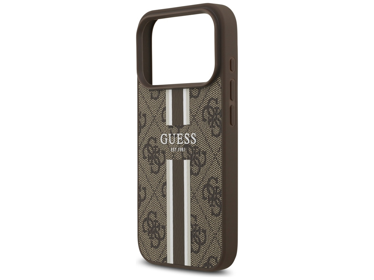 Guess Varsity Monogram MagSafe Case Bruin - iPhone 17 Pro hoesje