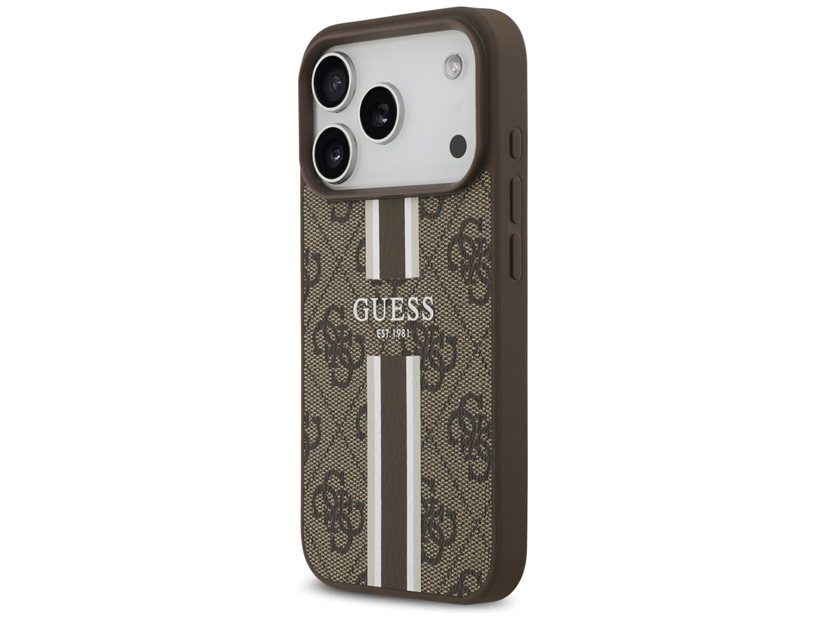 Guess Varsity Monogram MagSafe Case Bruin - iPhone 17 Pro hoesje
