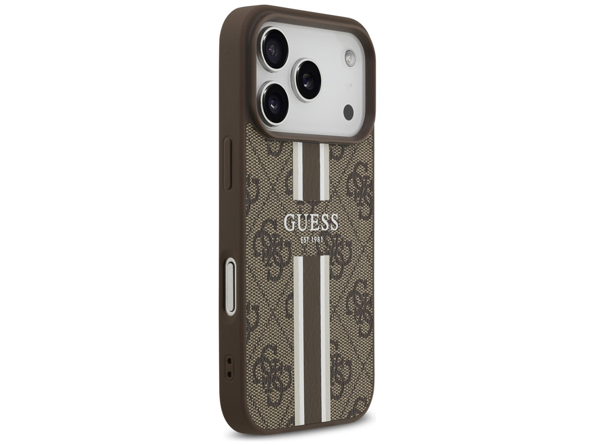 Guess Varsity Monogram MagSafe Case Bruin - iPhone 17 Pro hoesje