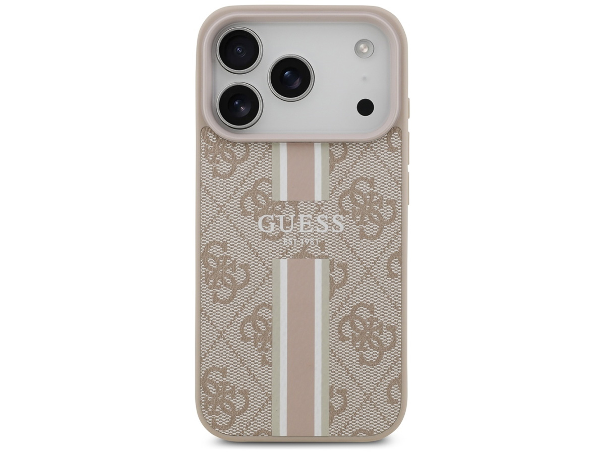 Guess Varsity Monogram MagSafe Case Roze - iPhone 17 Pro hoesje