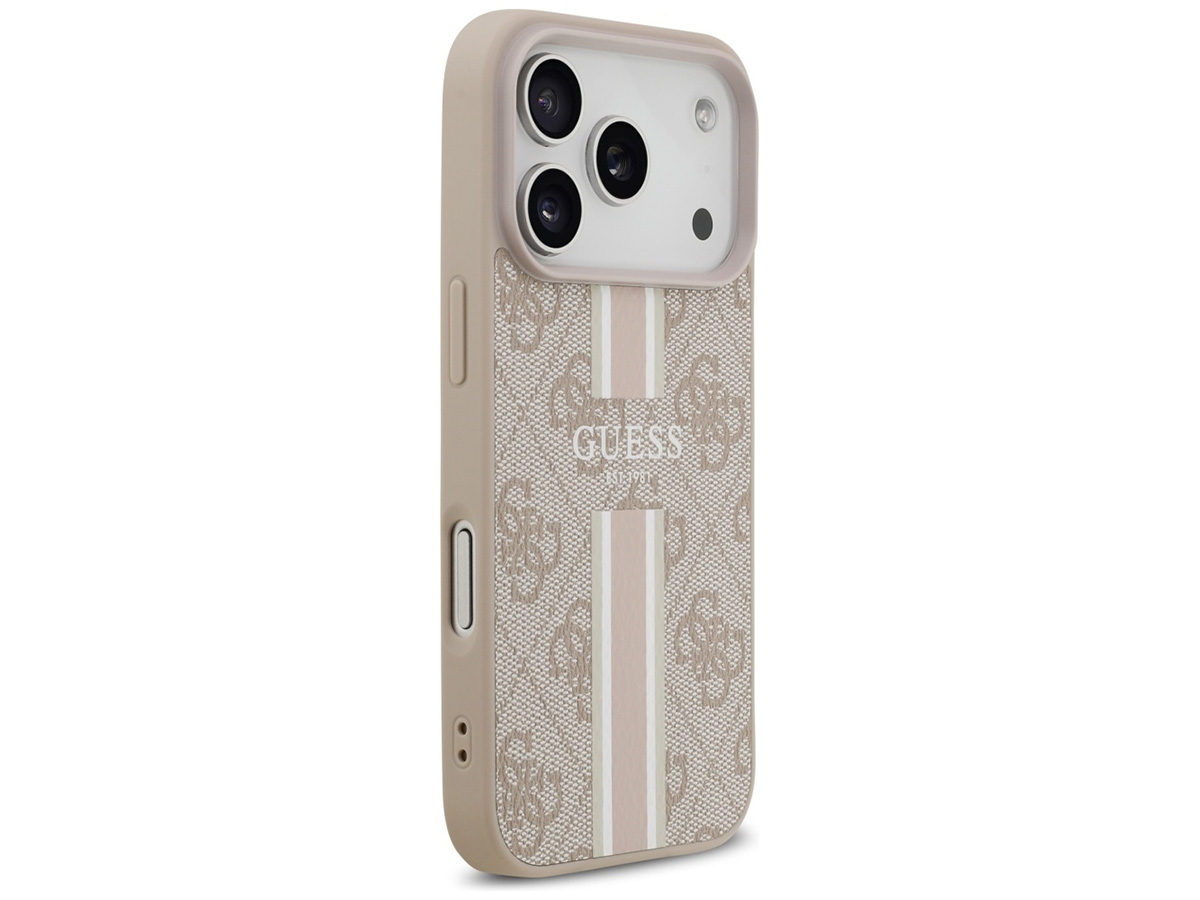 Guess Varsity Monogram MagSafe Case Roze - iPhone 17 Pro hoesje