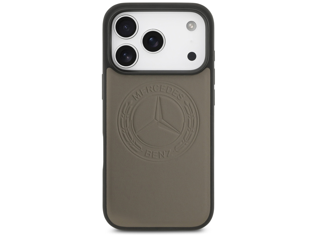 Mercedes-Benz iPhone 17 Pro hoesje - Vintage Logo Leather Case met MagSafe