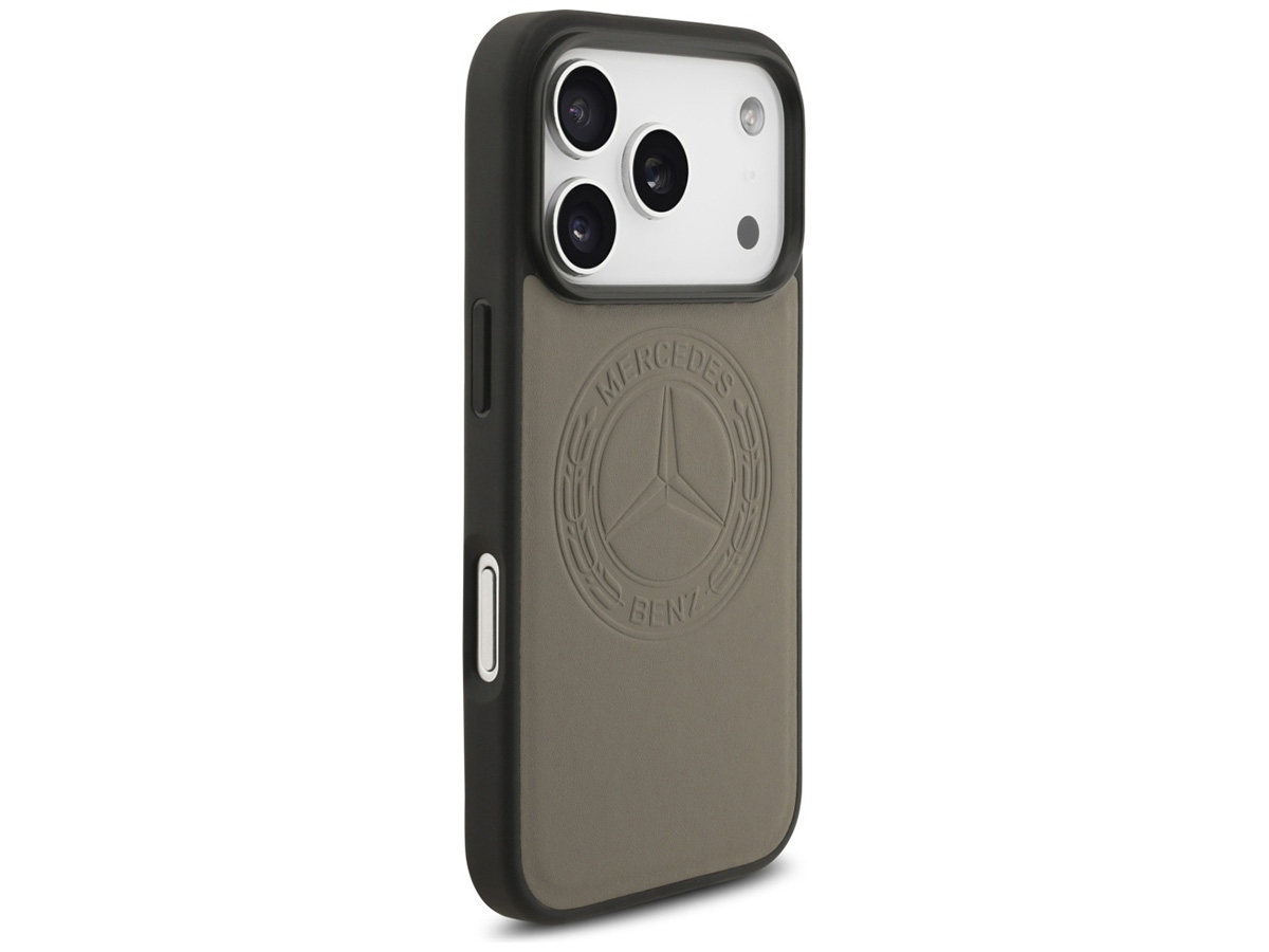 Mercedes-Benz iPhone 17 Pro hoesje - Vintage Logo Leather Case met MagSafe