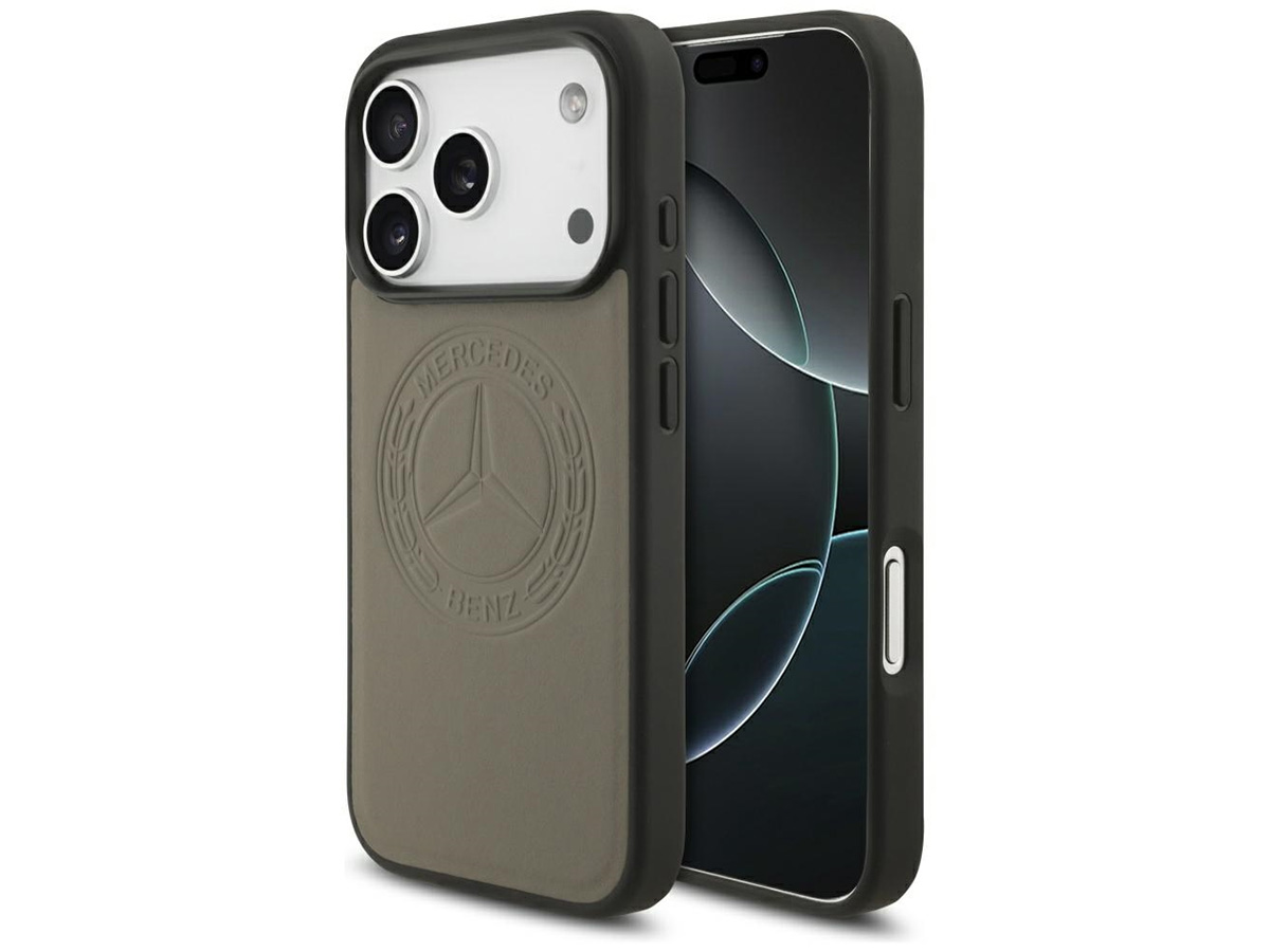 Mercedes-Benz iPhone 17 Pro hoesje - Vintage Logo Leather Case met MagSafe