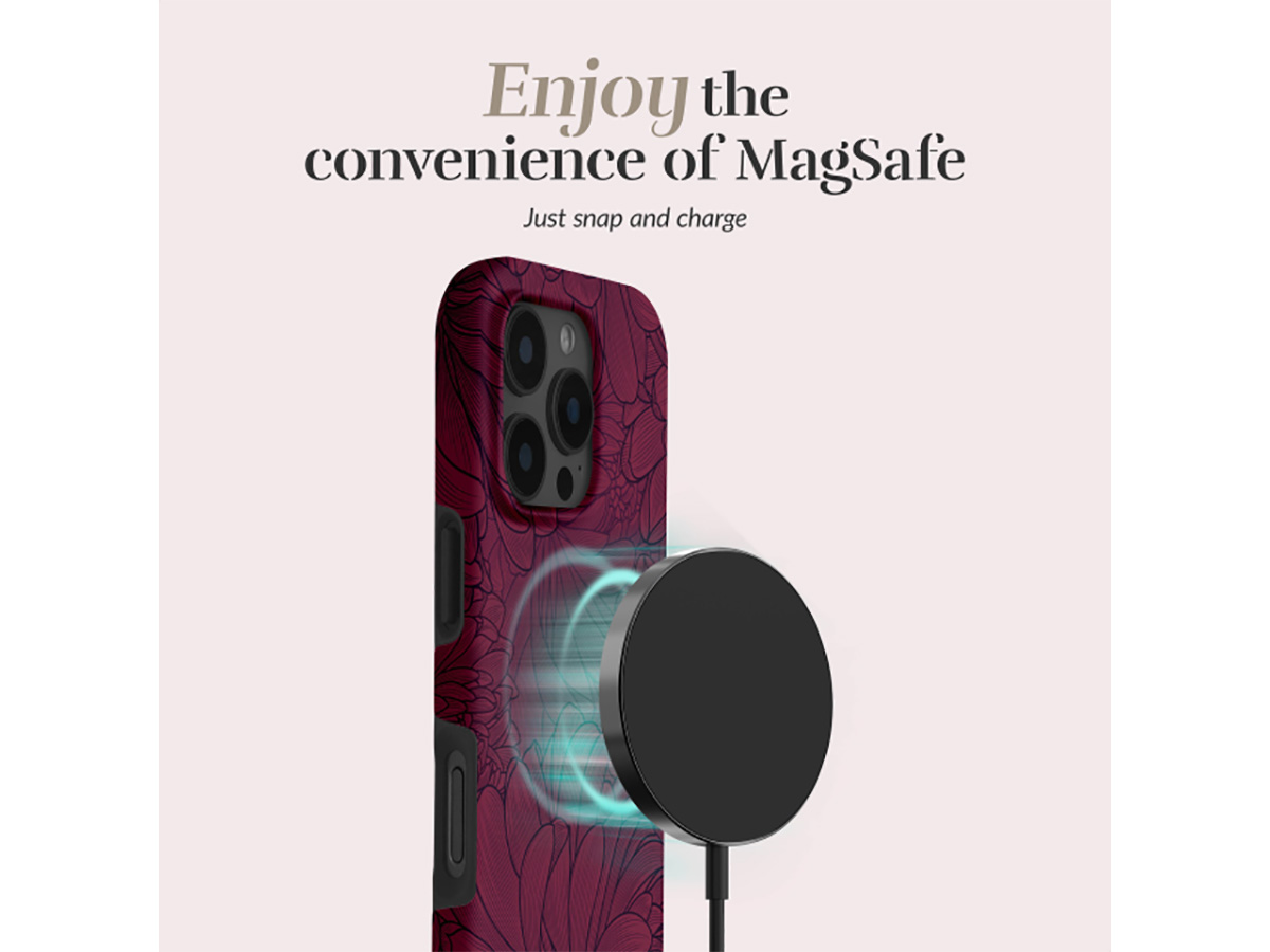 MIO Berry Blooms Magsafe Case - iPhone 17 Pro Hoesje met Valbescherming
