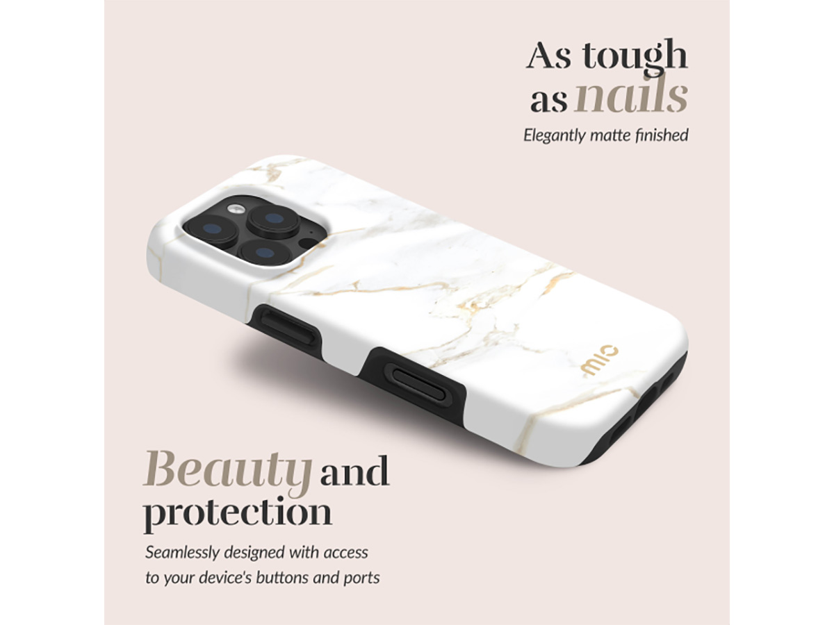 MIO White Marble Magsafe Case - iPhone 17 Pro Hoesje