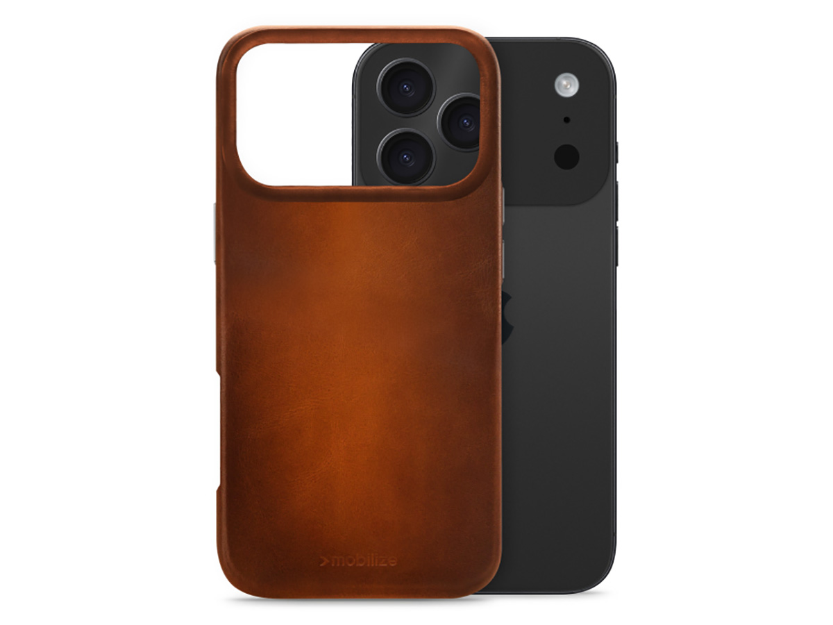 Mobilize MagSafe Leather Case Burned Cognac - iPhone 17 Pro hoesje