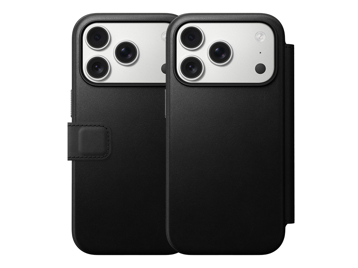 Nomad Modern Leather Folio Zwart - iPhone 17 Pro hoesje