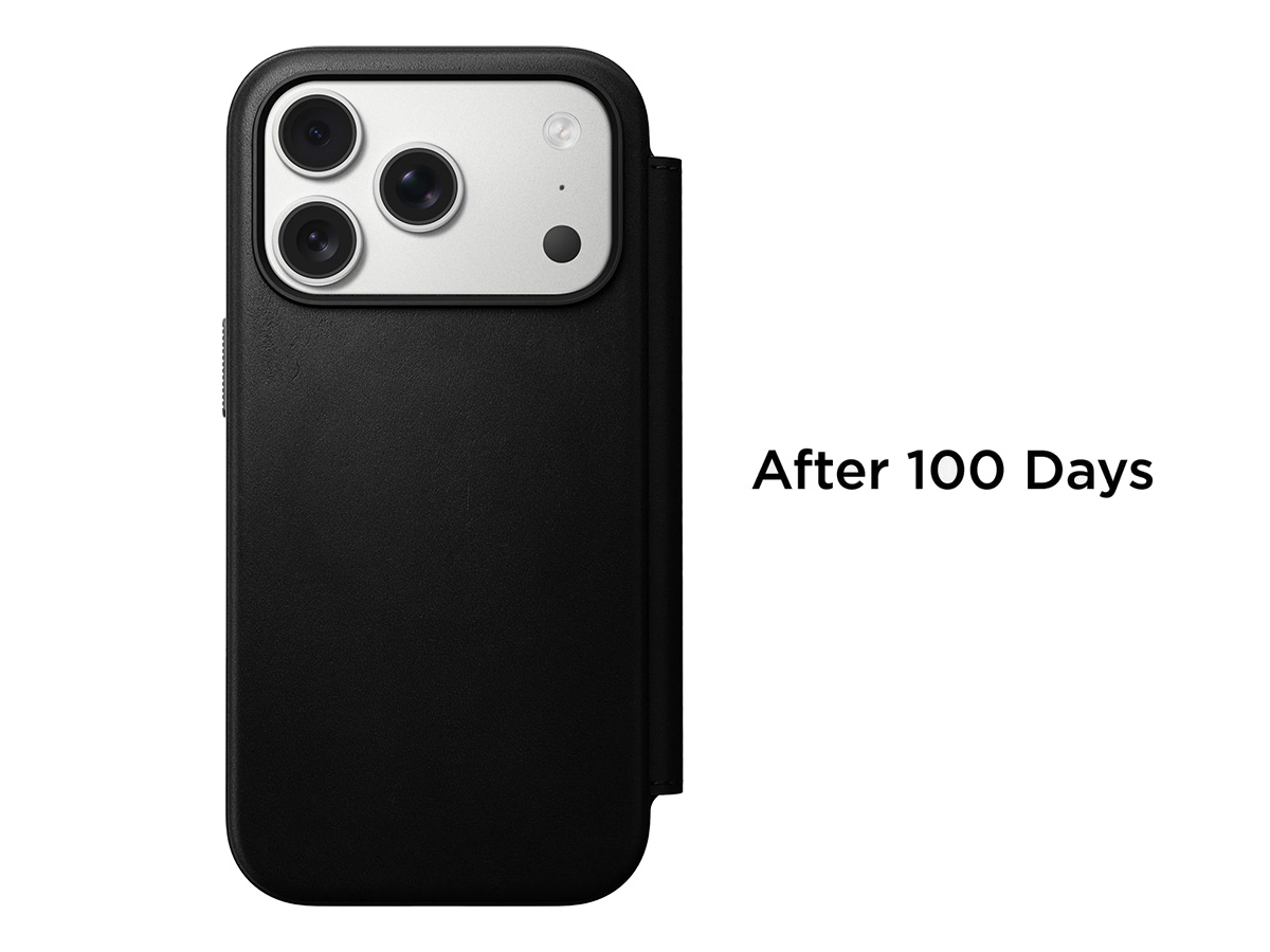Nomad Modern Leather Folio Zwart - iPhone 17 Pro hoesje