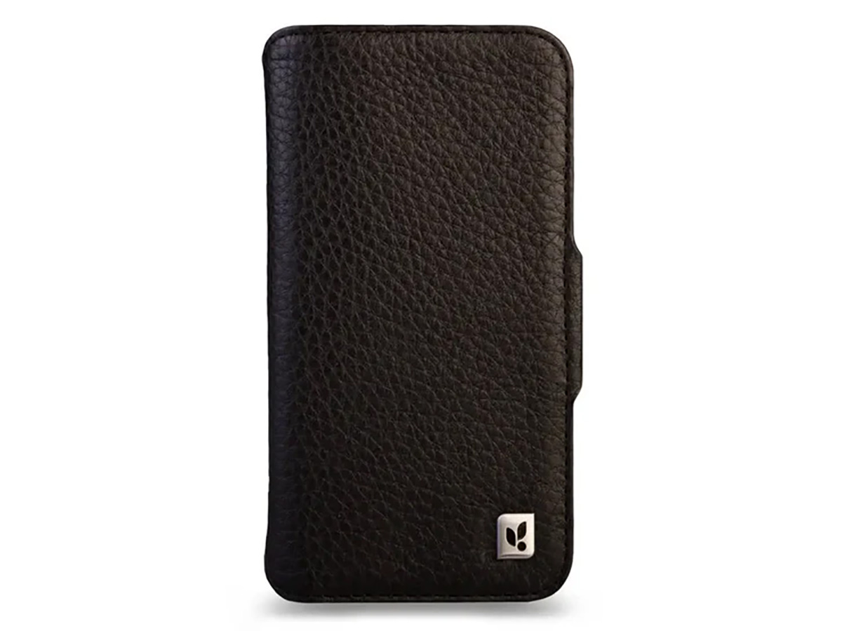 Vaja V-Mag Leather Wallet Case MagSafe Zwart - iPhone 17 Pro Hoesje Leer