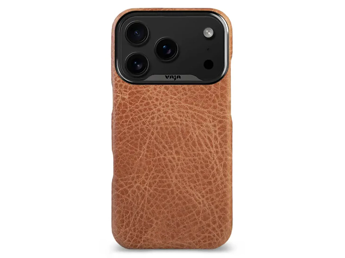 Vaja V-Mag Grip Leather Case MagSafe Camel - iPhone 17 Pro Hoesje Leer