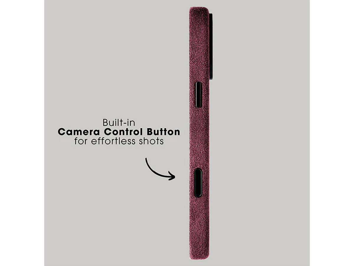 Alcanside Alcantara iPhone 17 Pro Max hoesje MagSafe Case - Wine Red