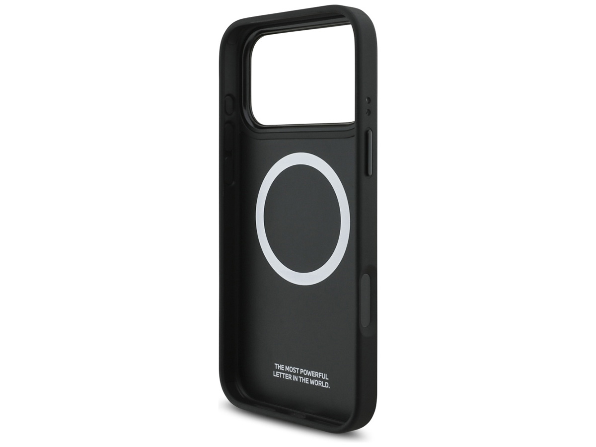 BMW M iPhone 17 Pro Max hoesje - Perforated PU Case met MagSafe Zwart