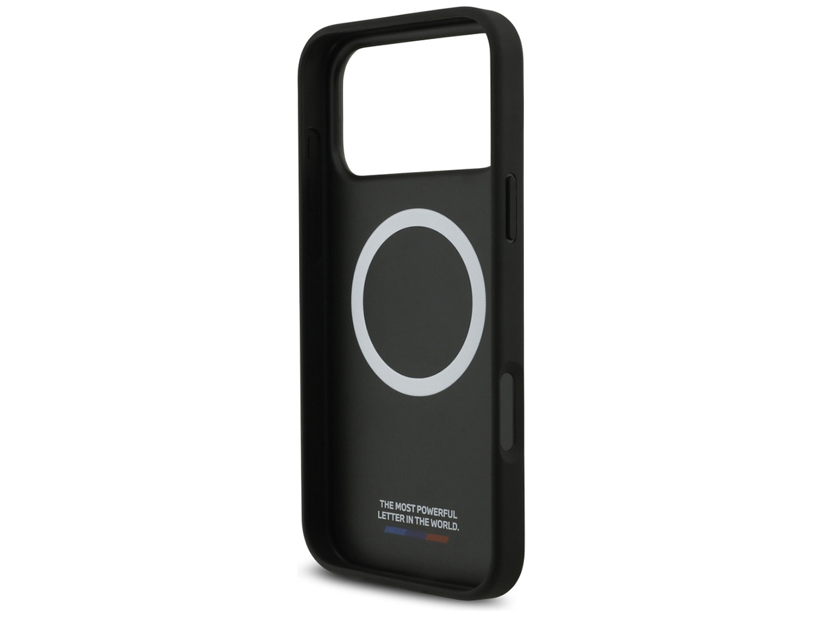 BMW M Tricolor iPhone 17 Pro Max hoesje - Carbon look Case met MagSafe