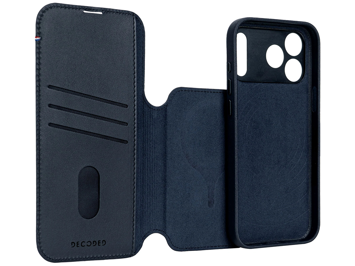 Decoded Leather Detachable Wallet Case Blauw - iPhone 17 Pro Max hoesje