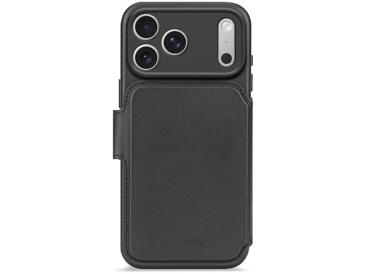 Decoded Leather Detachable Wallet Case Zwart - iPhone 17 Pro Max hoesje