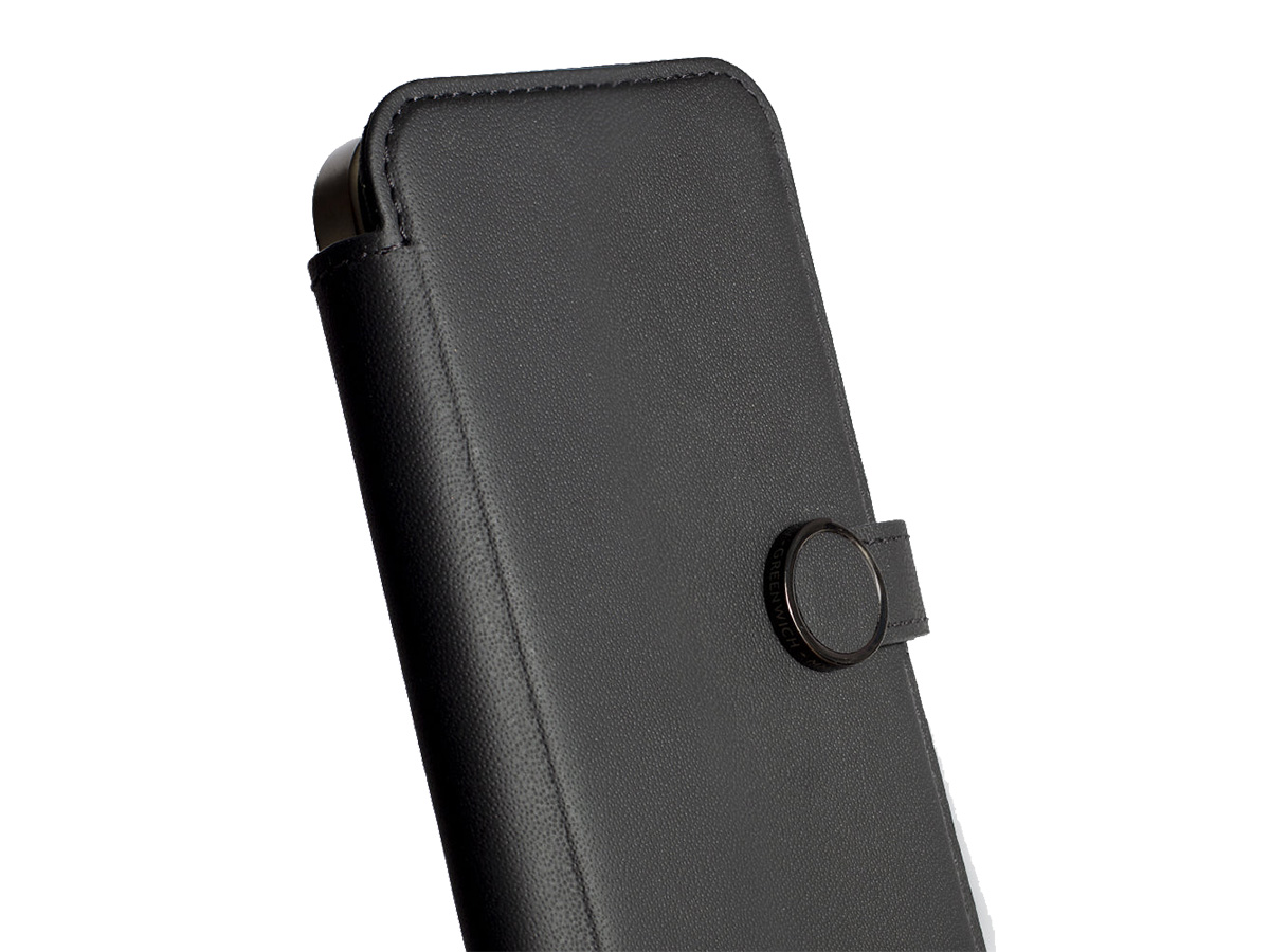 Greenwich Oxford Leather Folio Beluga Black - iPhone 17 Pro Max Hoesje