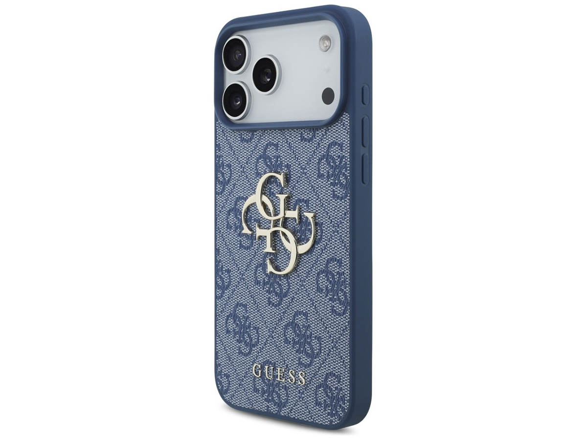 Guess Big 4G Monogram iPhone 17 Pro Max hoesje MagSafe Case Blauw