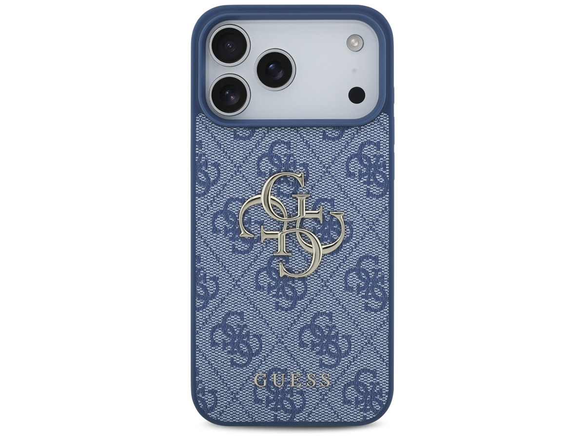 Guess Big 4G Monogram iPhone 17 Pro Max hoesje MagSafe Case Blauw