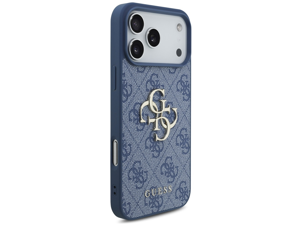 Guess Big 4G Monogram iPhone 17 Pro Max hoesje MagSafe Case Blauw