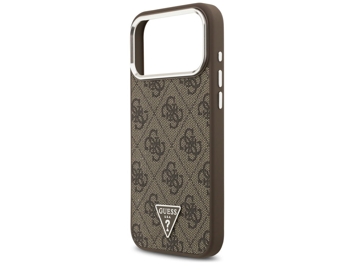 Guess Triangle Monogram MagSafe Case Bruin - iPhone 17 Pro Max hoesje