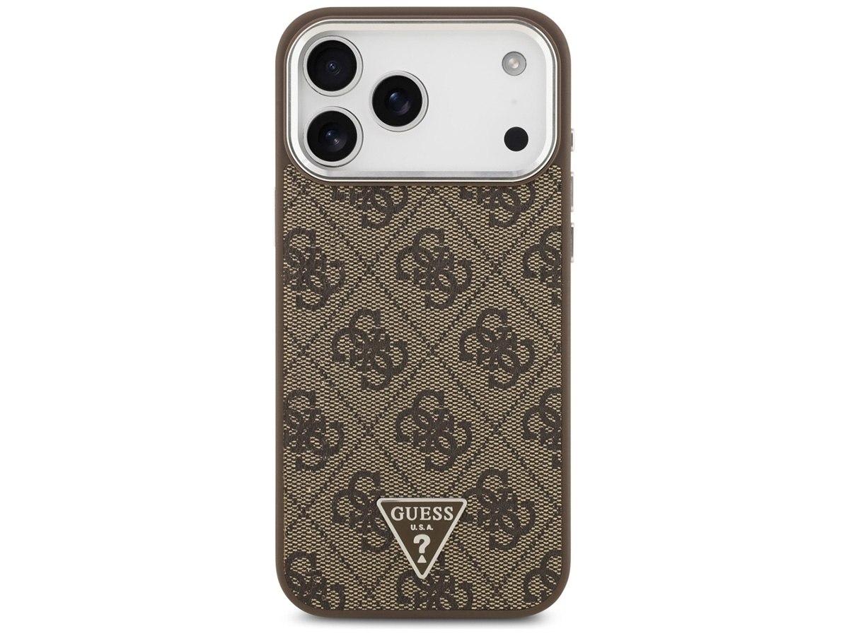 Guess Triangle Monogram MagSafe Case Bruin - iPhone 17 Pro Max hoesje