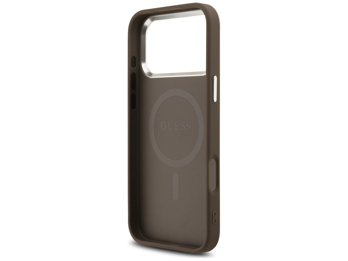 Guess Triangle Monogram MagSafe Case Bruin - iPhone 17 Pro Max hoesje
