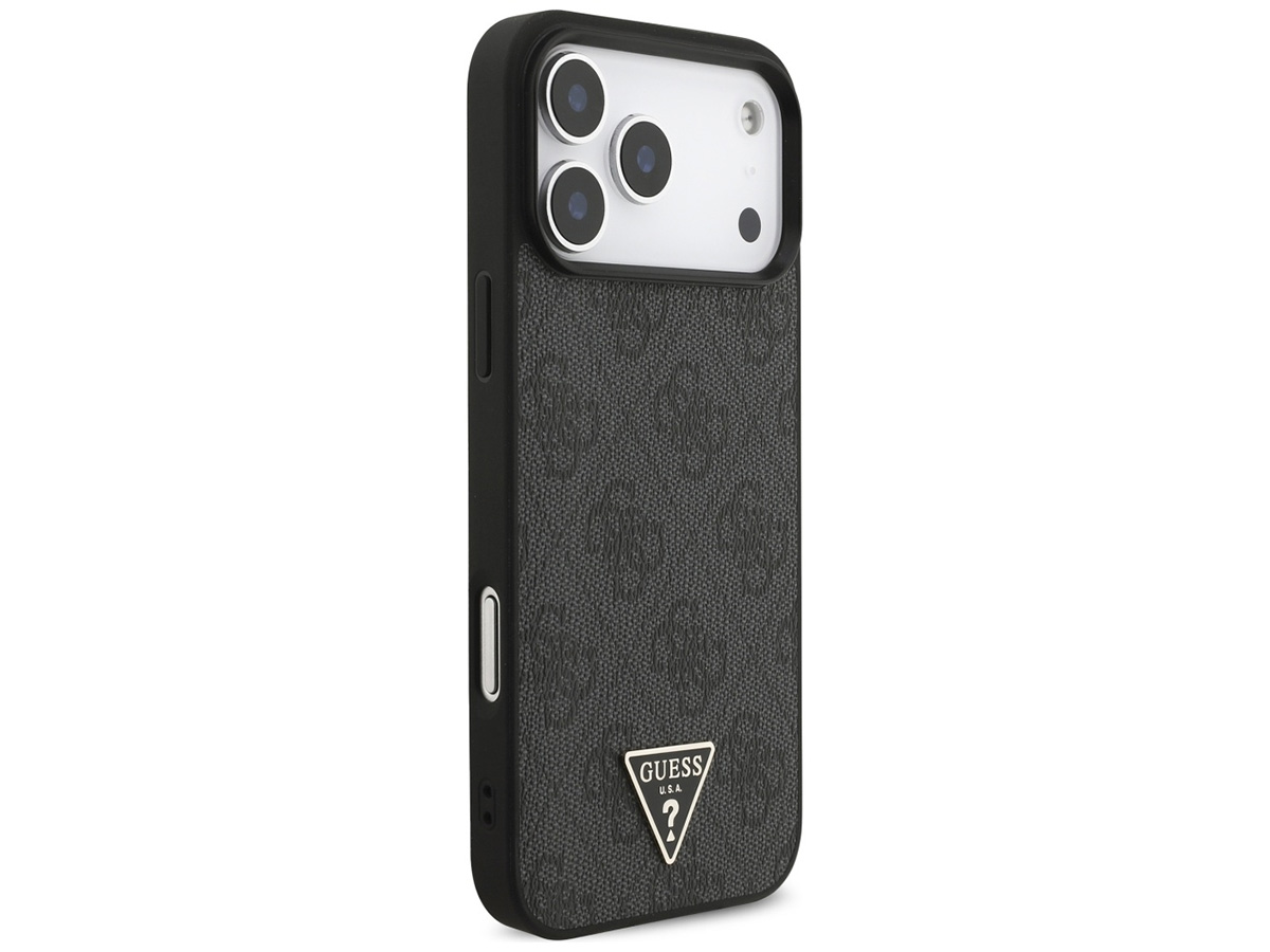 Guess Triangle Wristlet Monogram MagSafe Case Grijs - iPhone 17 Pro Max hoesje