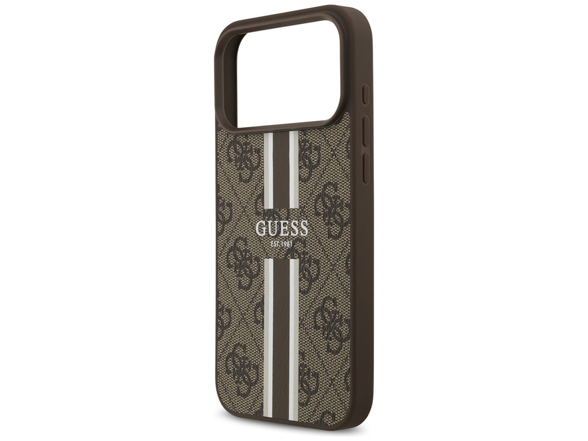 Guess Varsity Monogram MagSafe Case Bruin - iPhone 17 Pro Max hoesje