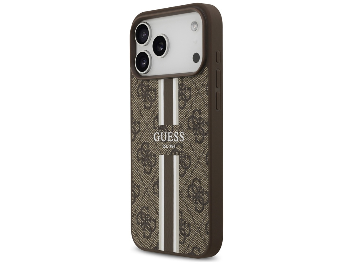 Guess Varsity Monogram MagSafe Case Bruin - iPhone 17 Pro Max hoesje