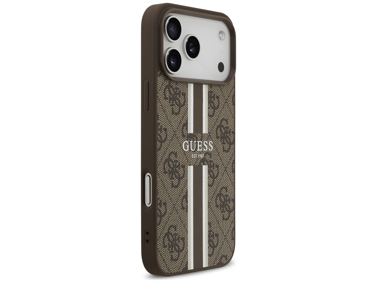 Guess Varsity Monogram MagSafe Case Bruin - iPhone 17 Pro Max hoesje