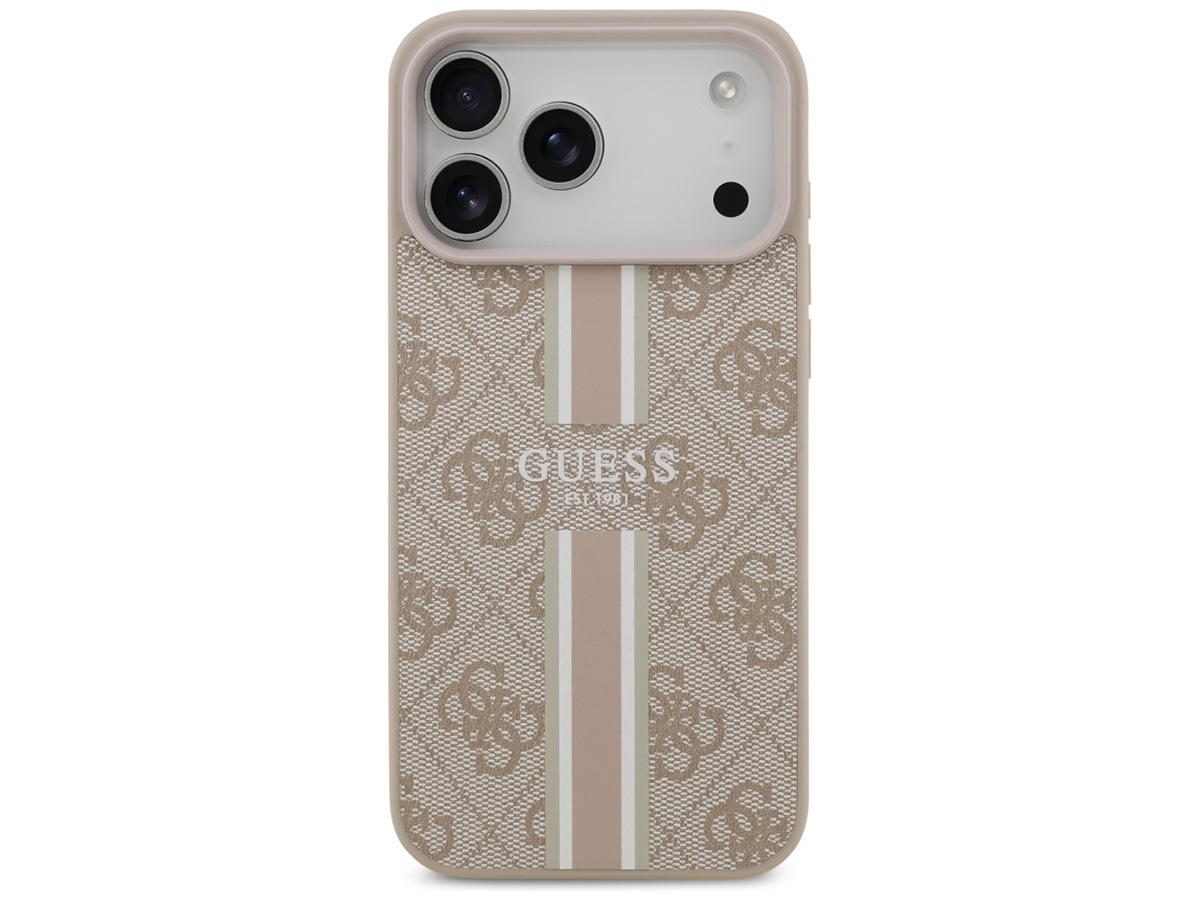 Guess Varsity Monogram MagSafe Case Roze - iPhone 17 Pro Max hoesje