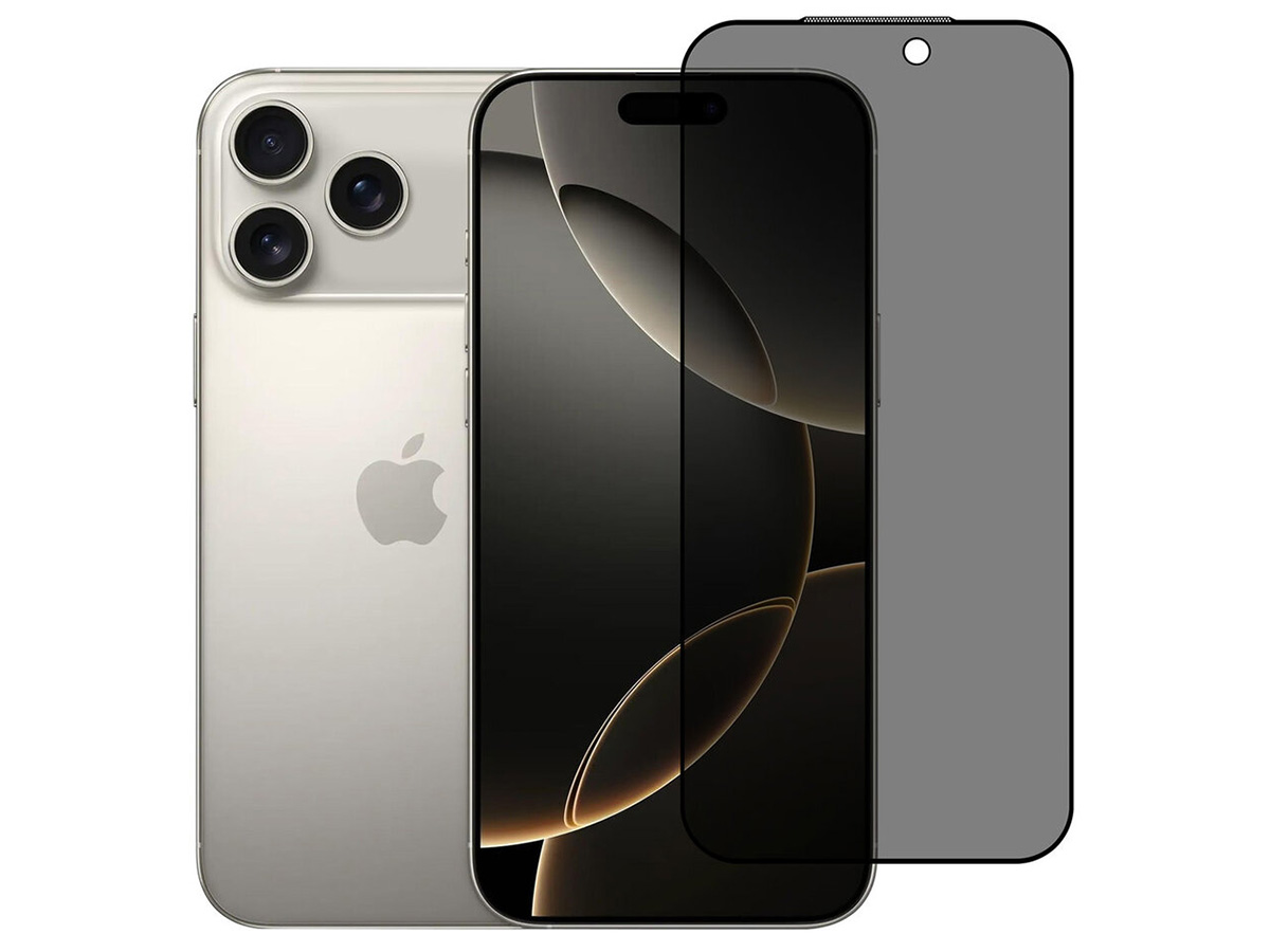 iPhone 17 Pro Max Privacy Screenprotector Glas Edge to Edge Full Cover