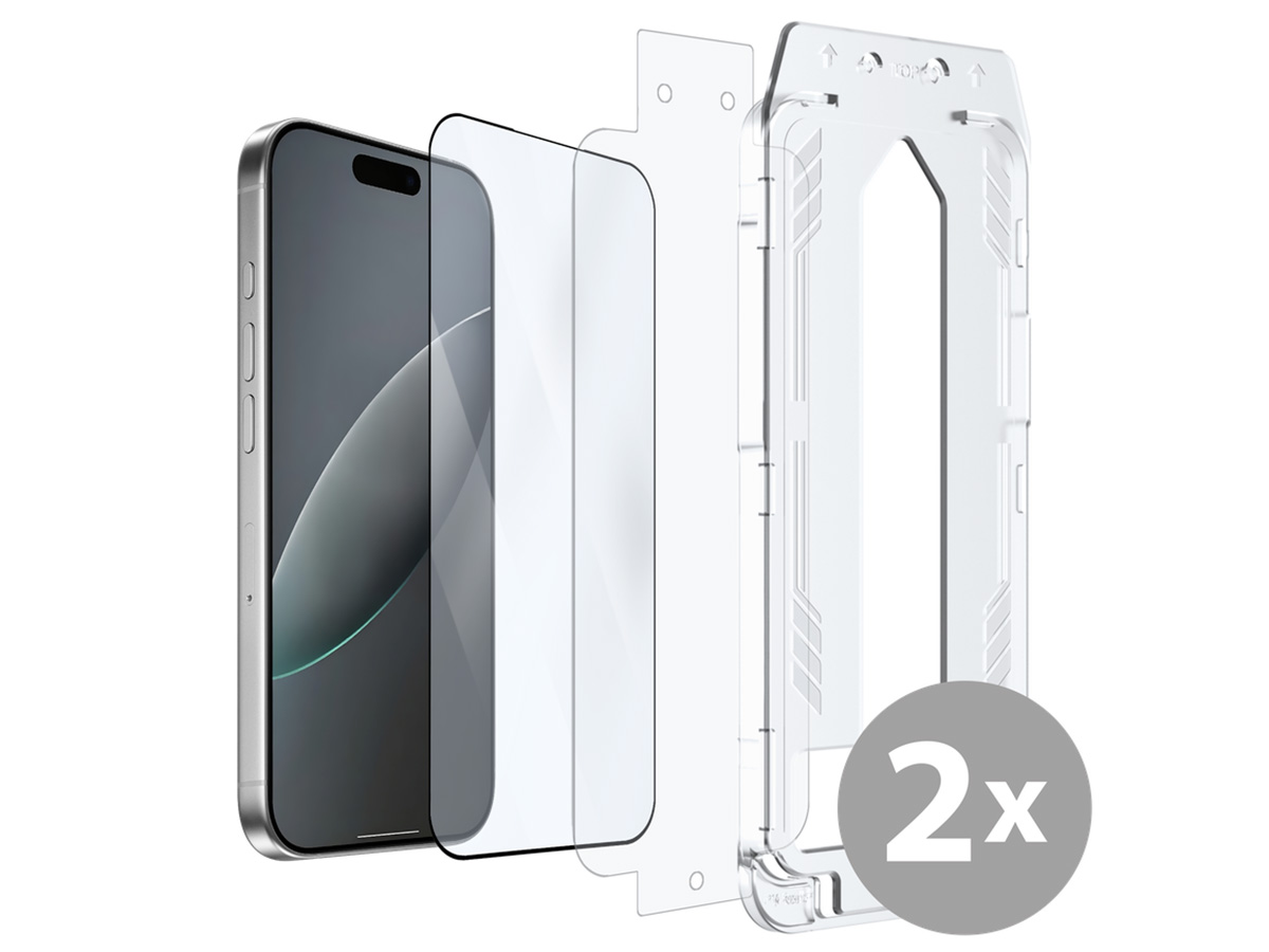 Just in Case iPhone 17 Pro Max Screen Protector met Perfect Resultaat Applicator (2-pack)