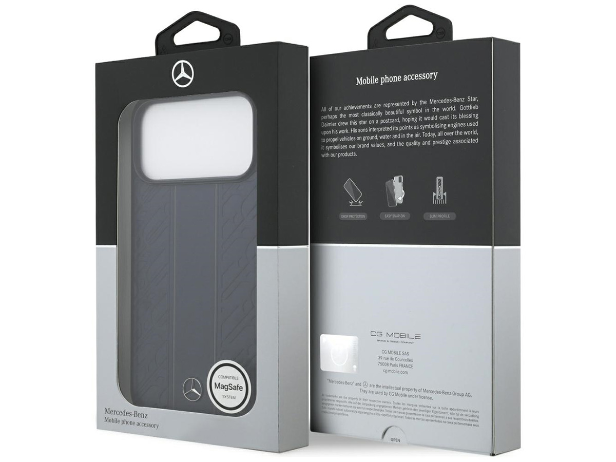 Mercedes-Benz iPhone 17 Pro Max hoesje - Leaves Leather Case MagSafe Blauw