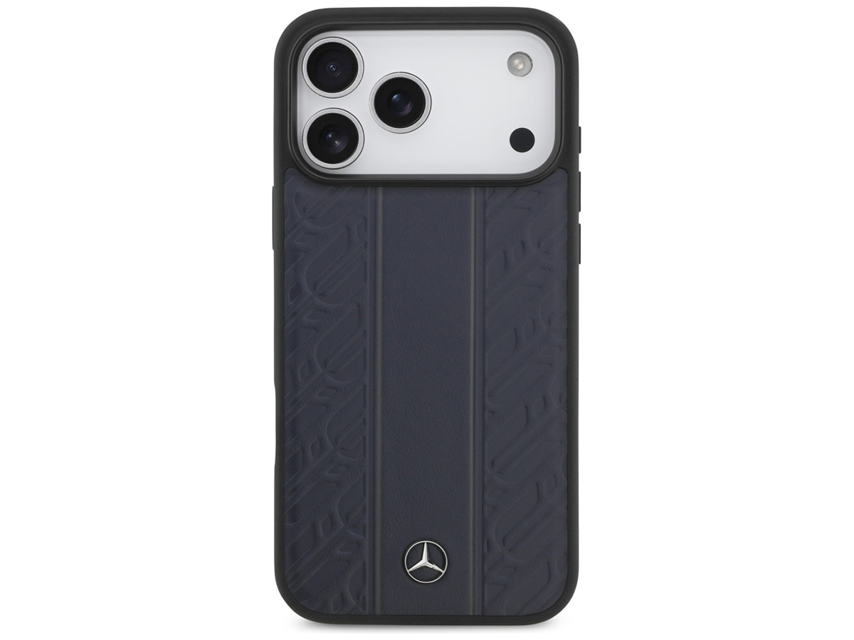 Mercedes-Benz iPhone 17 Pro Max hoesje - Leaves Leather Case MagSafe Blauw