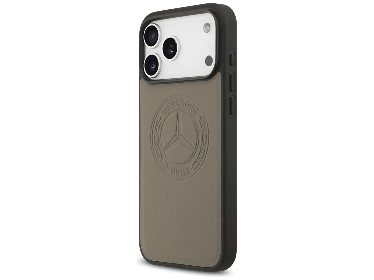 Mercedes-Benz iPhone 17 Pro Max hoesje - Vintage Logo Leather Case met MagSafe