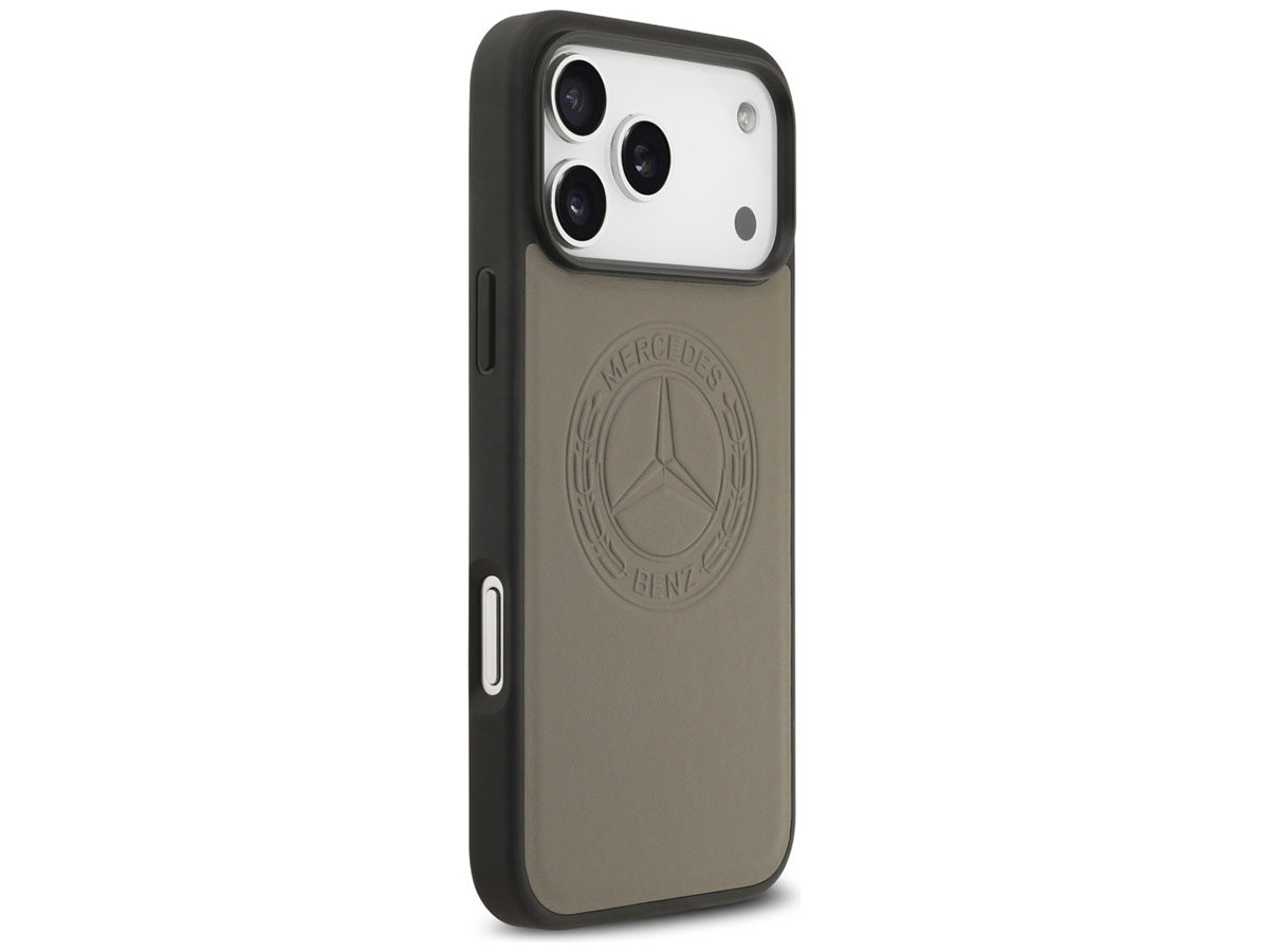 Mercedes-Benz iPhone 17 Pro Max hoesje - Vintage Logo Leather Case met MagSafe