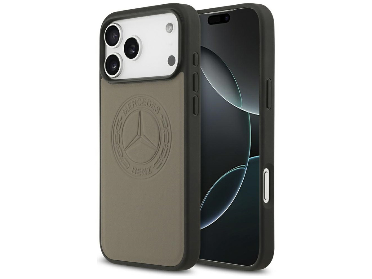 Mercedes-Benz iPhone 17 Pro Max hoesje - Vintage Logo Leather Case met MagSafe