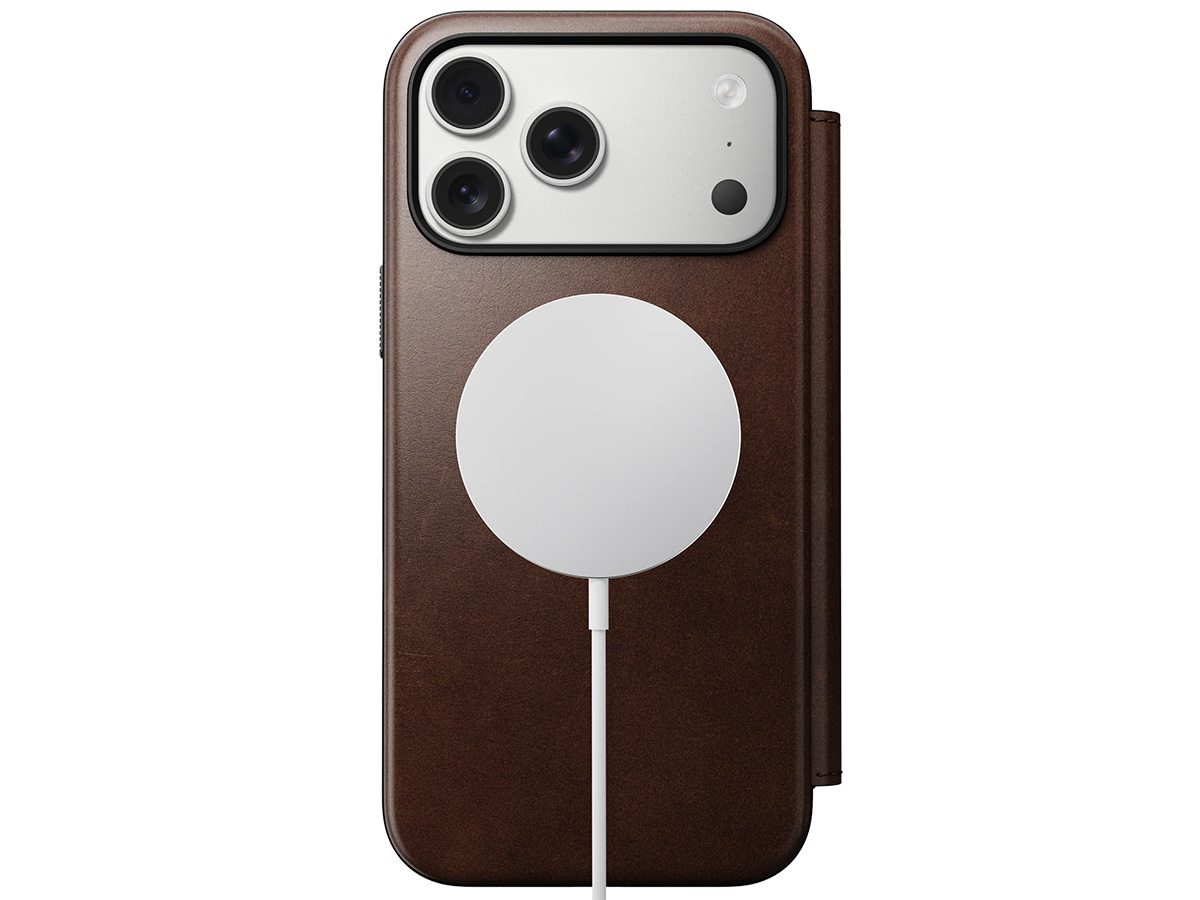 Nomad Horween Modern Leather Folio Bruin - iPhone 17 Pro Max hoesje
