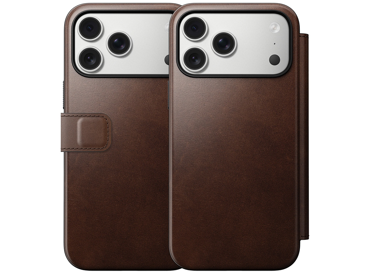 Nomad Horween Modern Leather Folio Bruin - iPhone 17 Pro Max hoesje