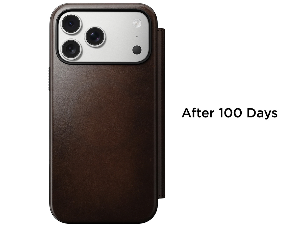 Nomad Horween Modern Leather Folio Bruin - iPhone 17 Pro Max hoesje