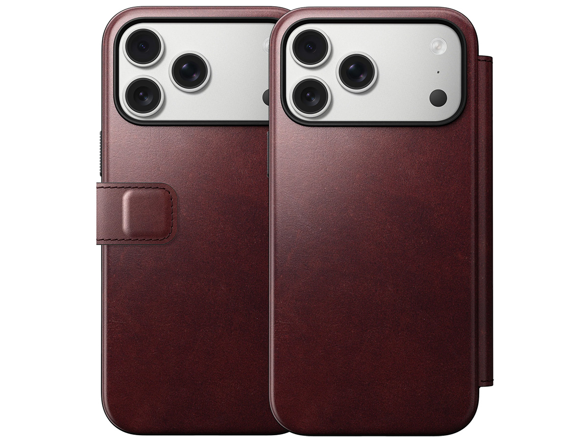 Nomad Horween Modern Leather Folio Burgundy - iPhone 17 Pro Max hoesje