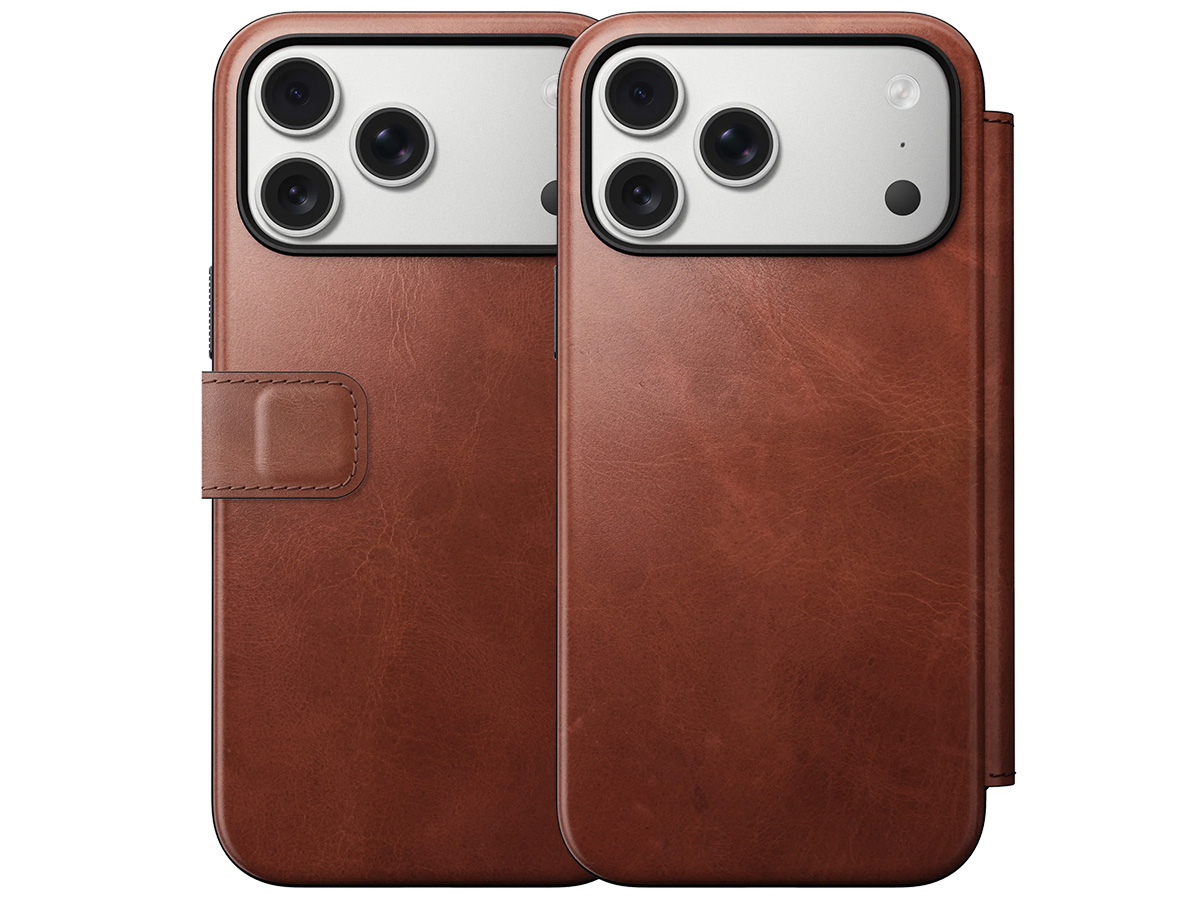 Nomad Horween Modern Leather Folio Cognac - iPhone 17 Pro Max hoesje
