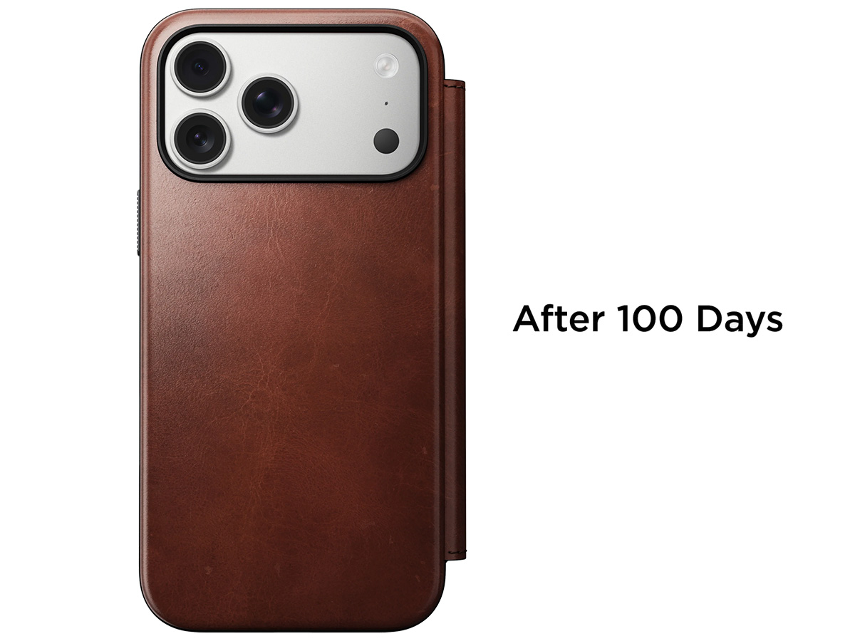 Nomad Horween Modern Leather Folio Cognac - iPhone 17 Pro Max hoesje