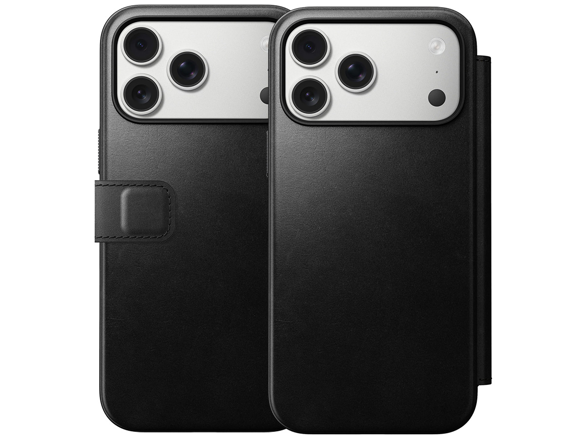 Nomad Horween Modern Leather Folio Zwart - iPhone 17 Pro Max hoesje
