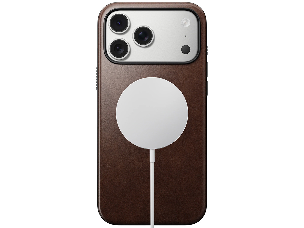 Nomad Horween Modern Leather Case Bruin - iPhone 17 Pro Max hoesje