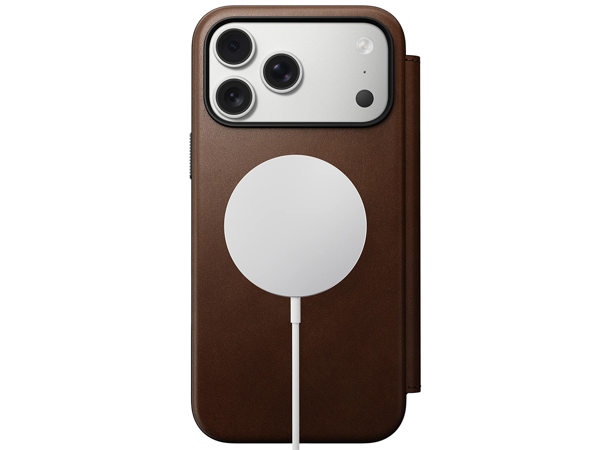 Nomad Modern Leather Folio Bruin - iPhone 17 Pro Max hoesje